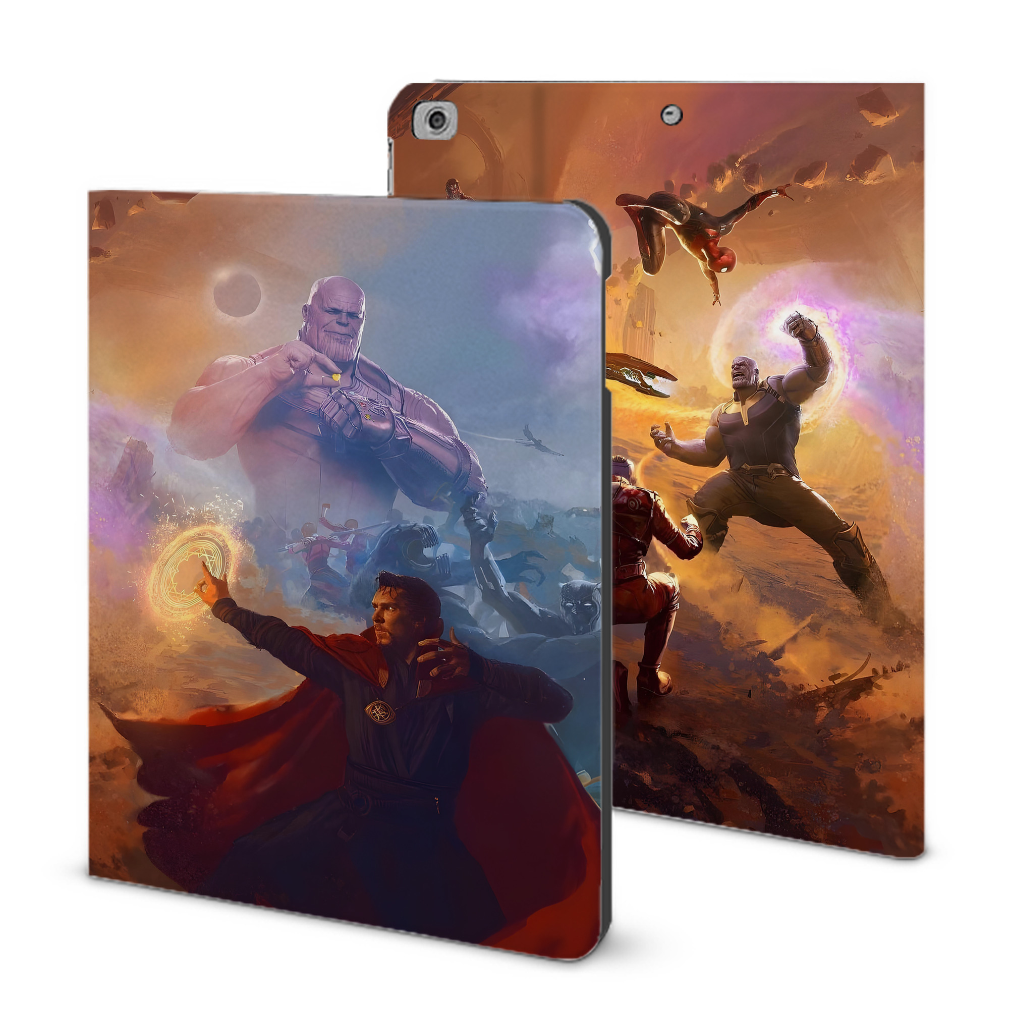 （画像用） アベンジャーズ The Avengers IPad ケース ブック型 PUレザー TPU 耐衝撃 軽量 薄型 ペン収納なし 全面保護 IPad 各モデル対応